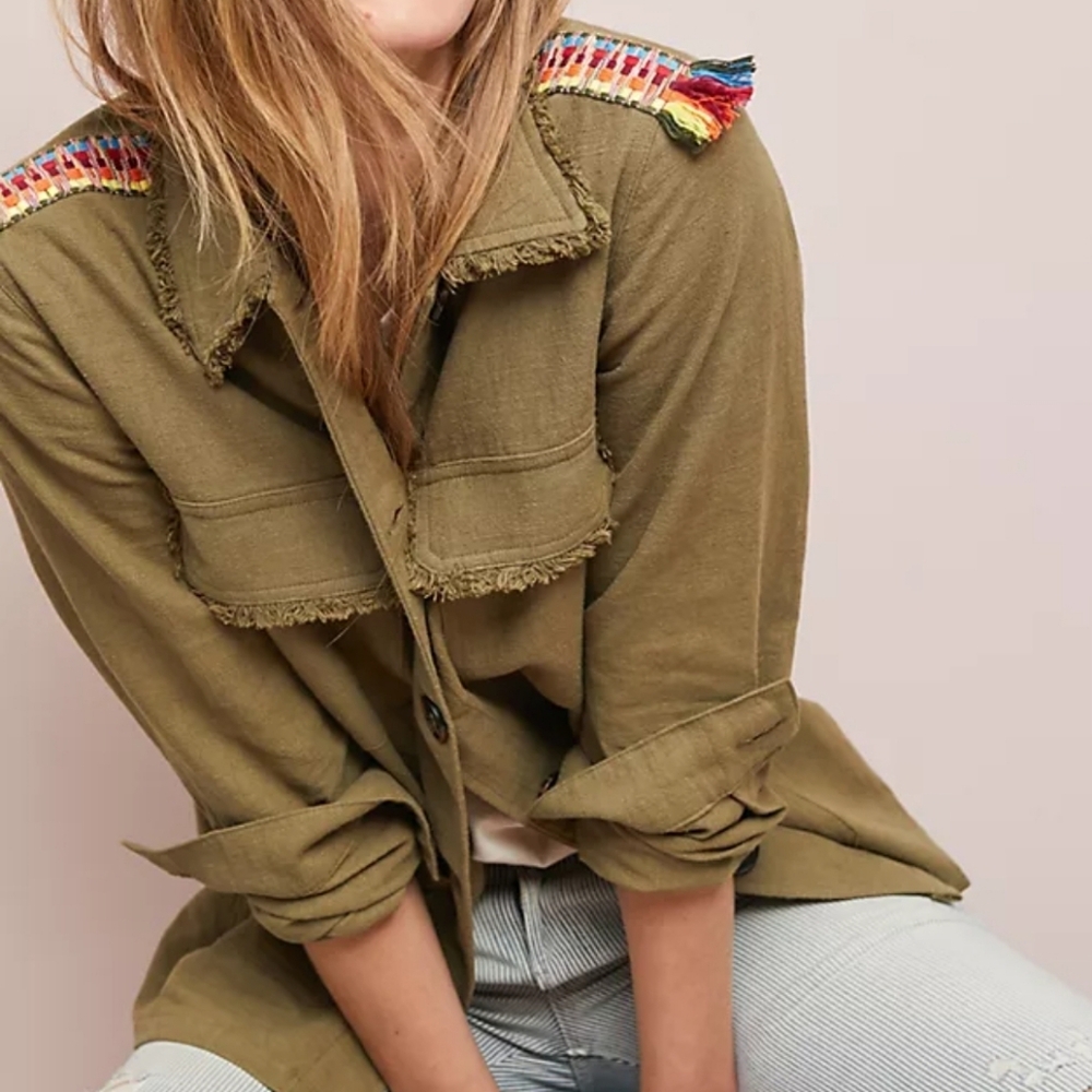 Embroidered Utility Jacket For Anthropologie By M… - image 1